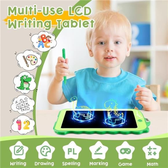 LCD Writing Tablet for Kids, Colorful Drawing Board, Doodle Pad, 8.5inch - Picture 2 of 6
